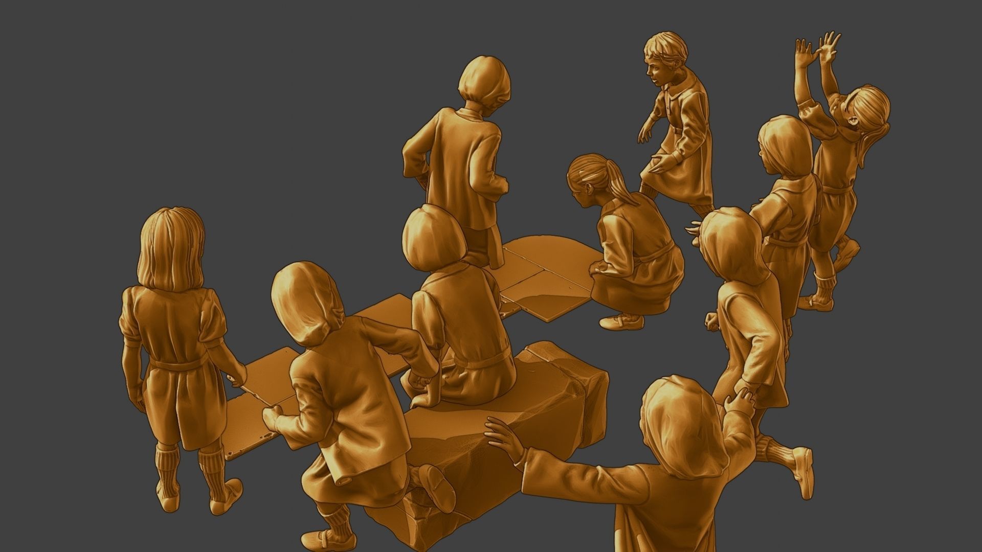 ww2 Casual Girl CG1 Pack 1 3D Model Collection_25