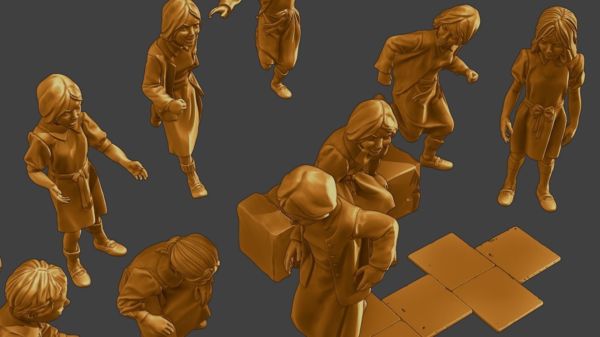 ww2 Casual Girl CG1 Pack 1 3D Model Collection_18