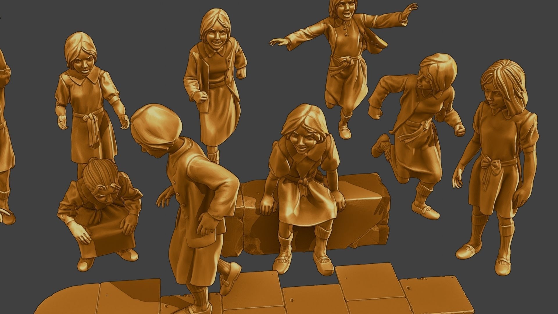 ww2 Casual Girl CG1 Pack 1 3D Model Collection_27