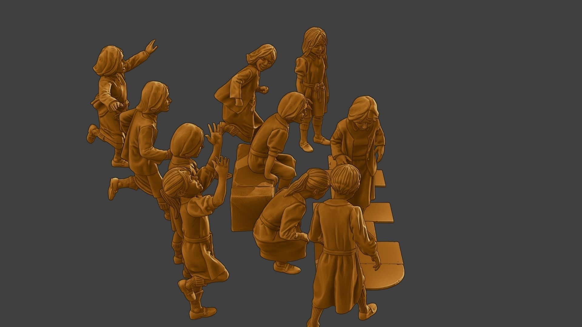 ww2 Casual Girl CG1 Pack 1 3D Model Collection_28