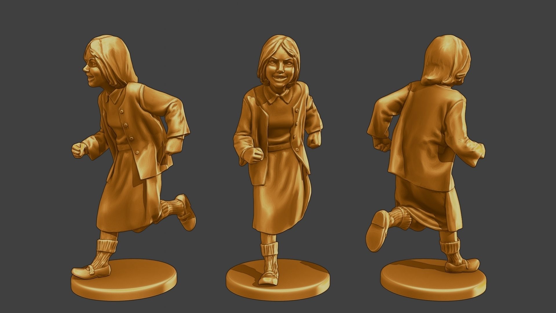 ww2 Casual Girl CG1 Pack 1 3D Model Collection_11