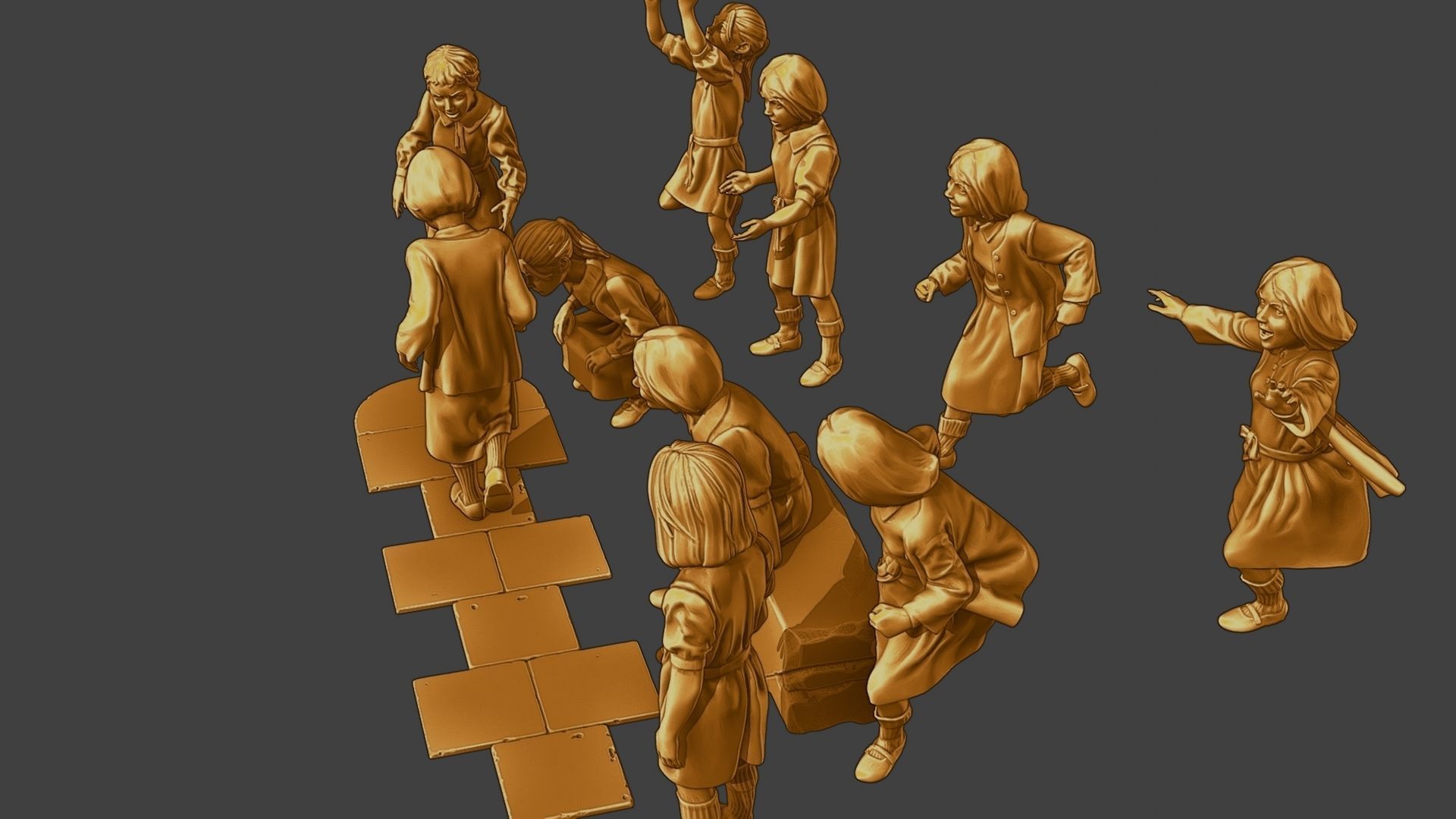 ww2 Casual Girl CG1 Pack 1 3D Model Collection_16