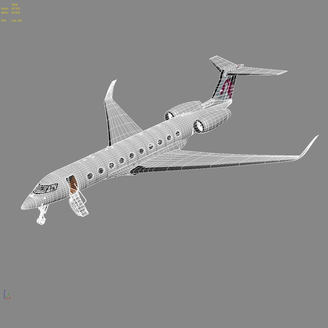 Aircraft  G700 3D model_10