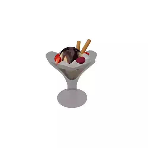 sundae with chocolate coulis 3D model