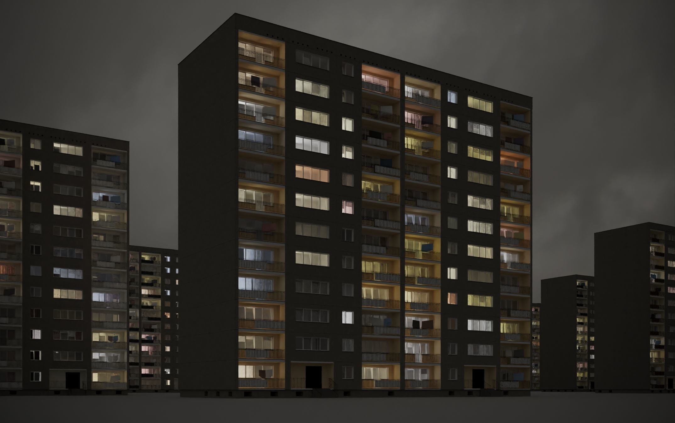 PRE-FABRICATED CONCRETE PANEL RESIDENTIAL BUILDINGS ASSET 3D model_2