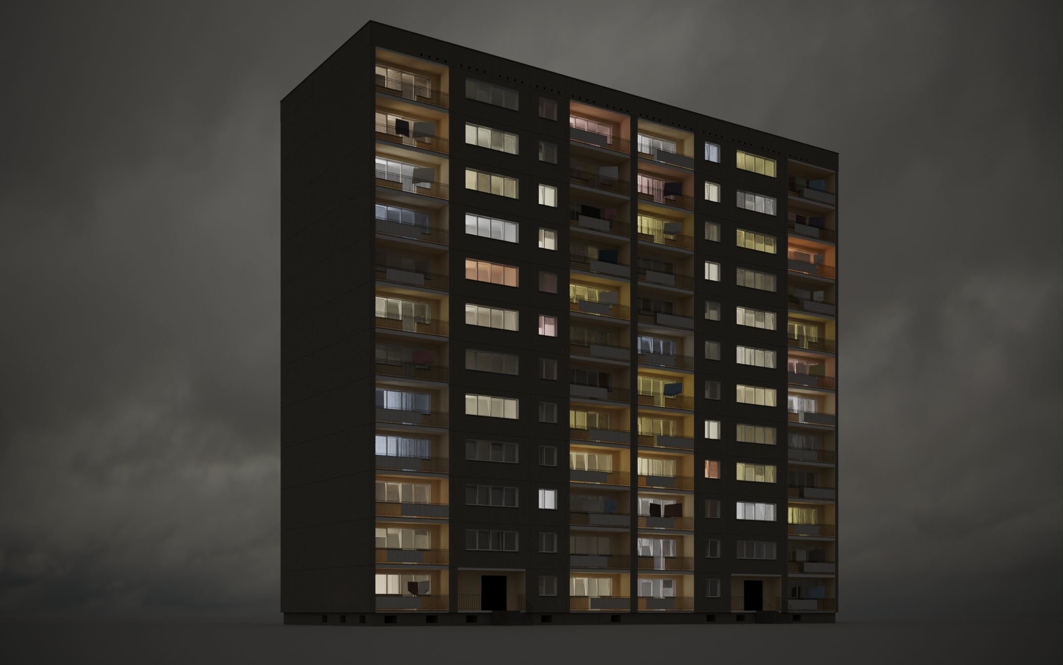 PRE-FABRICATED CONCRETE PANEL RESIDENTIAL BUILDINGS ASSET 3D model_4