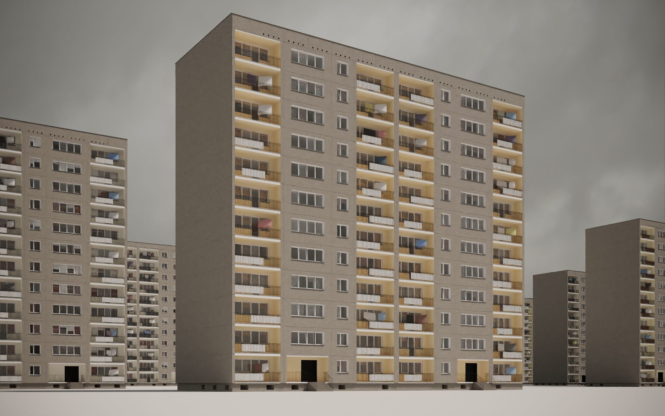PRE-FABRICATED CONCRETE PANEL RESIDENTIAL BUILDINGS ASSET 3D model_1