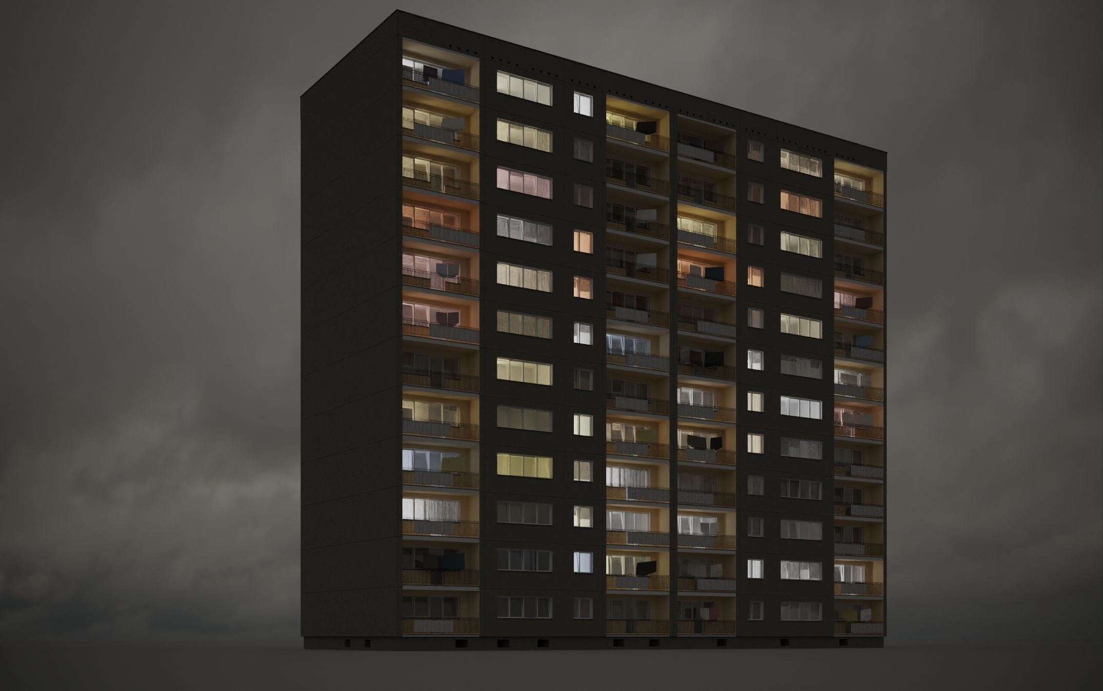 PRE-FABRICATED CONCRETE PANEL RESIDENTIAL BUILDINGS ASSET 3D model_8