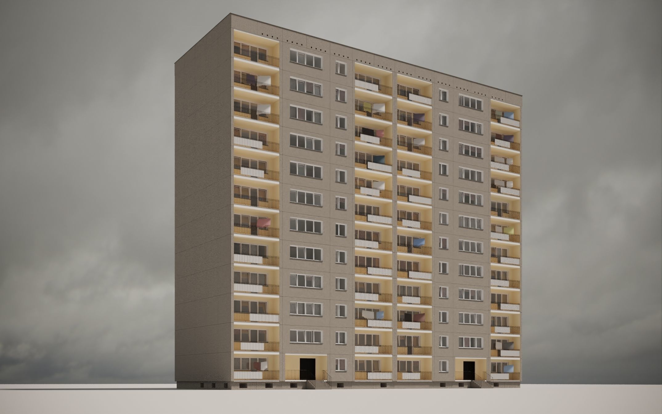 PRE-FABRICATED CONCRETE PANEL RESIDENTIAL BUILDINGS ASSET 3D model_3
