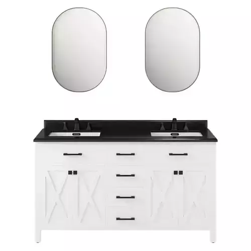 OVE Ainsley 60 White Vanity 3D model