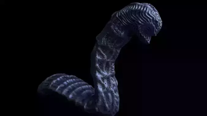Alien Snake Monster Low-poly 3D model