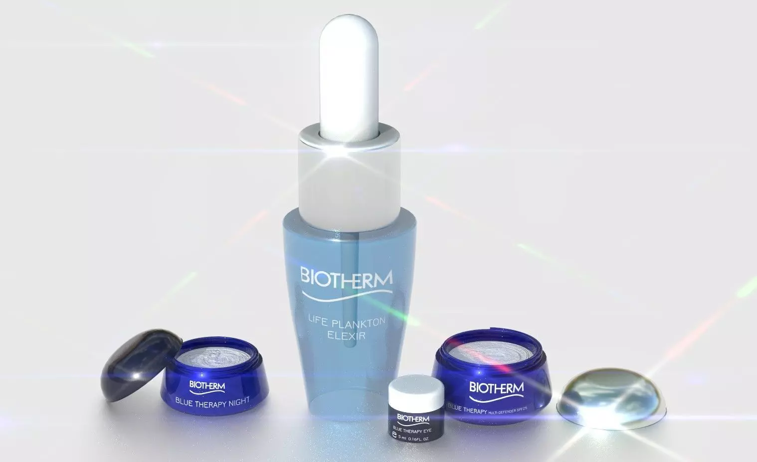 Blue Therapy Cream Low-poly 3D model