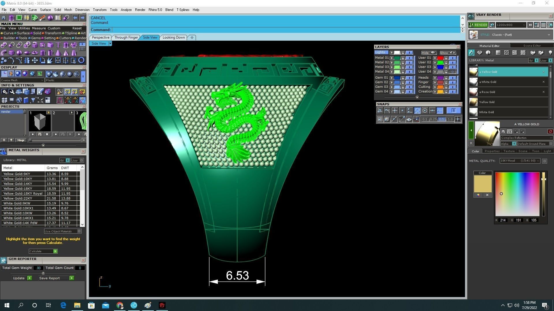 Luxury Tiger Dragon Signet Ring for Men 3655 3D print model_7