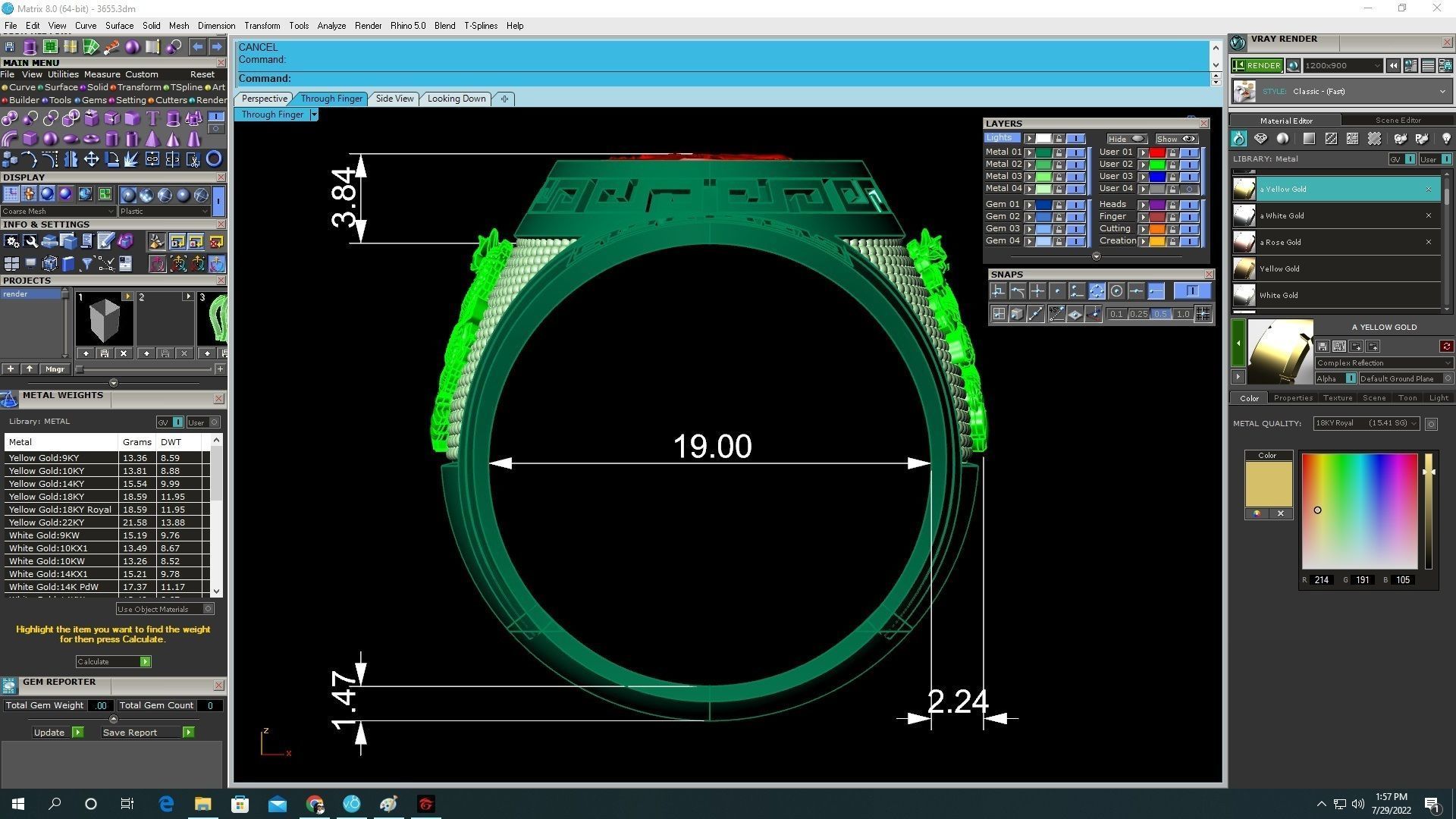 Luxury Tiger Dragon Signet Ring for Men 3655 3D print model_5