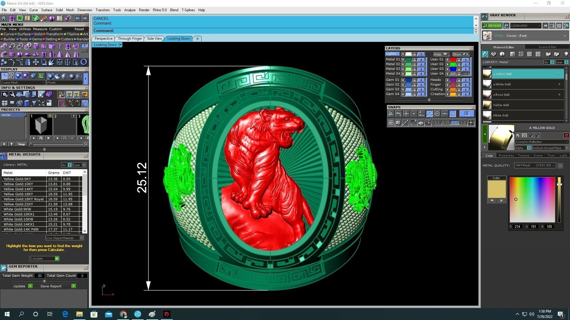 Luxury Tiger Dragon Signet Ring for Men 3655 3D print model_6