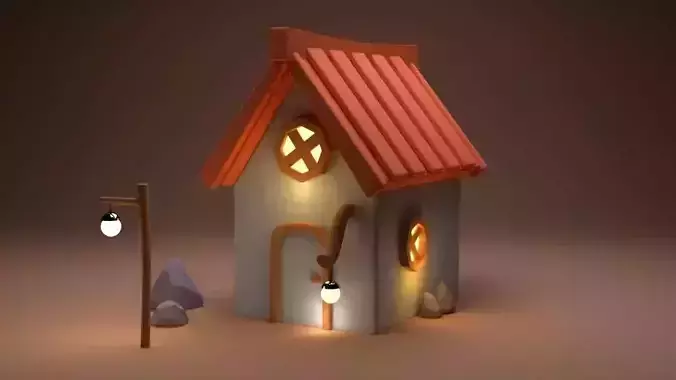 Fantasy house at night 