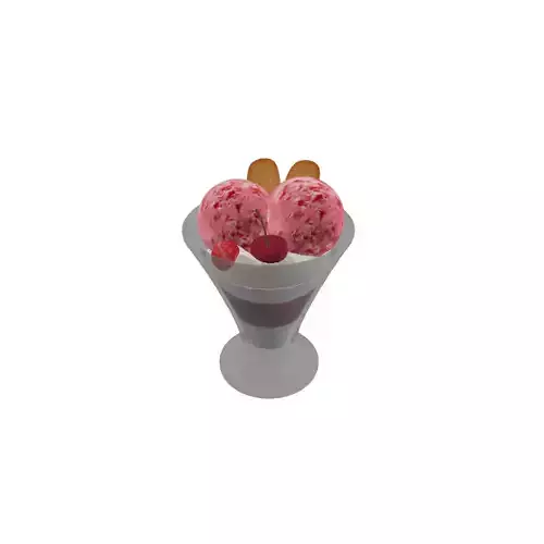 red fruits sundae 3D model