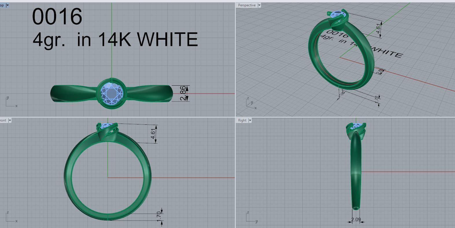 ring with rotating basket 0016 3D print model_4