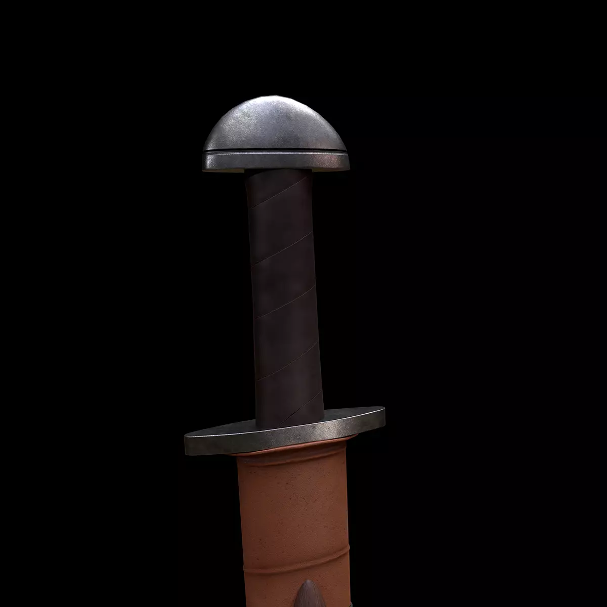 Viking sword Game ready Low-poly 3D model_0