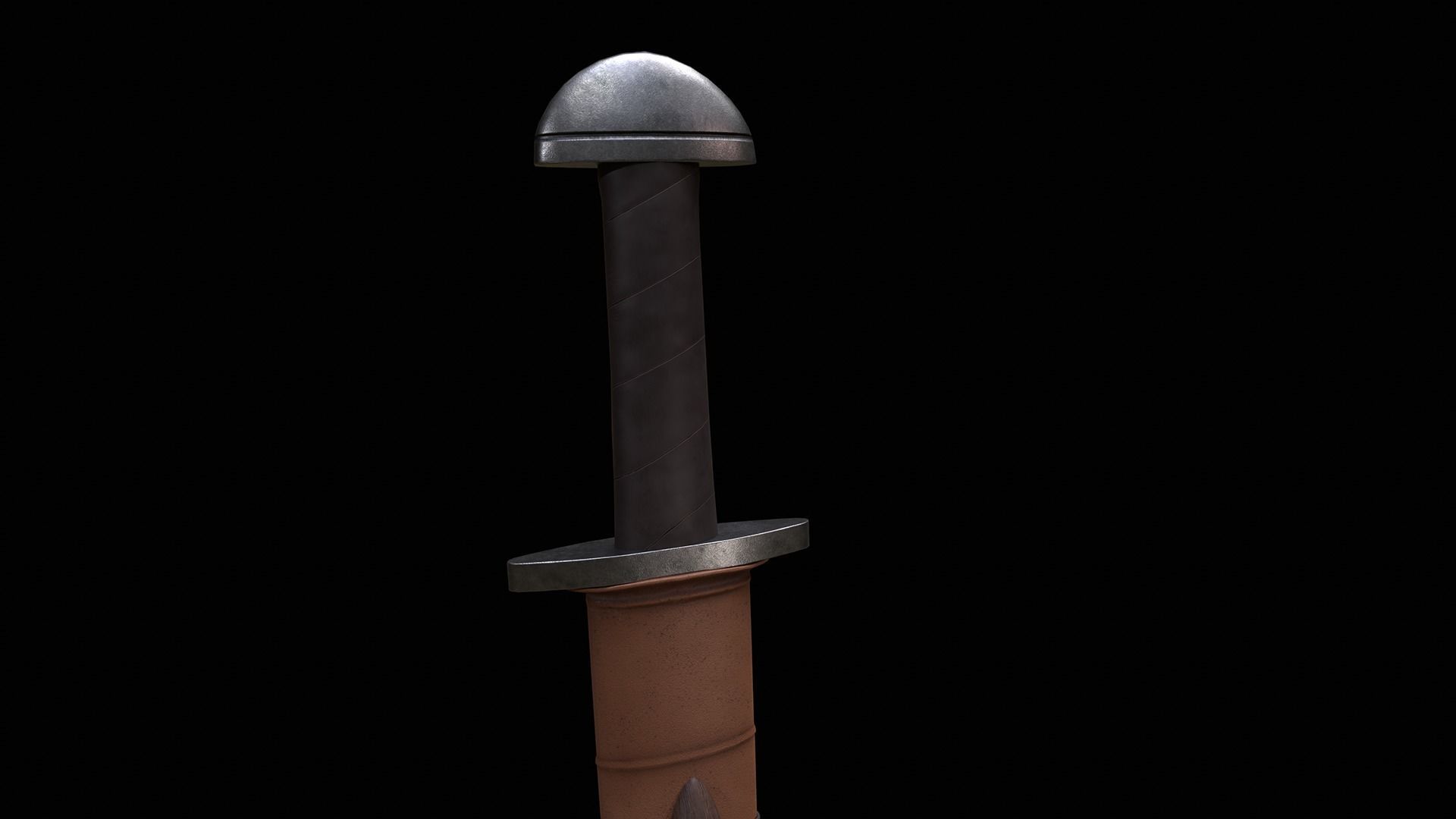 Viking sword Game ready Low-poly 3D model_2