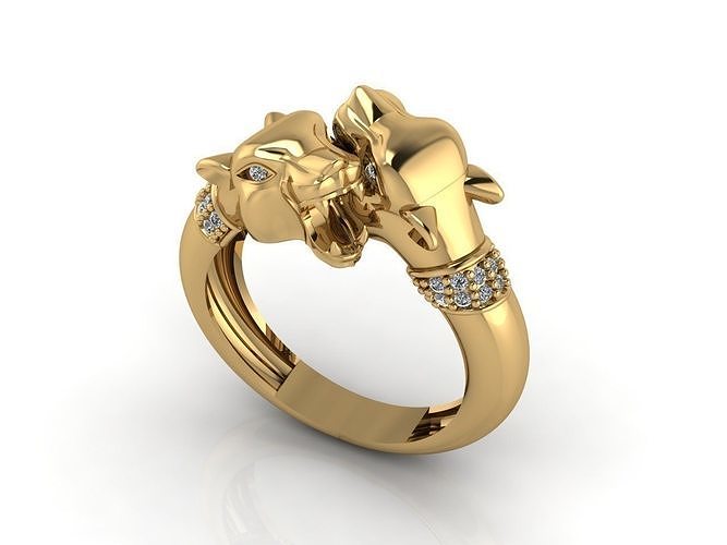 Panther Ring - STL - 3DM Files Machine Ready 3D print model 3D print model