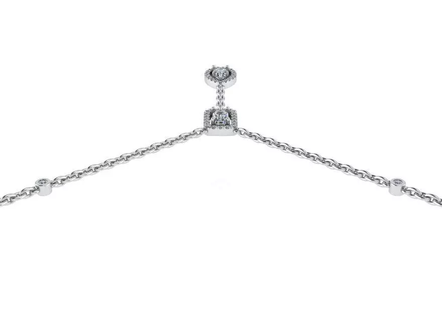 emerald and pear necklace with chain 0013 3D print model_0