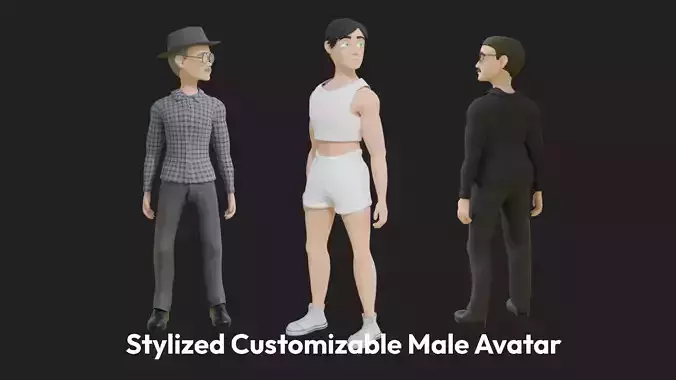 Stylized Customizable Avatar - Male Low-poly 3D model
