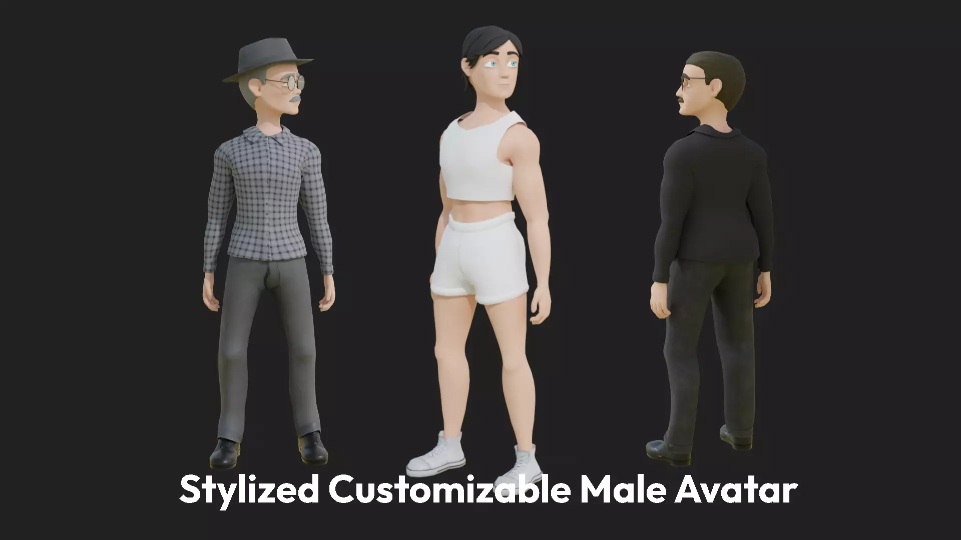 Stylized Customizable Avatar - Male Low-poly 3D model_0