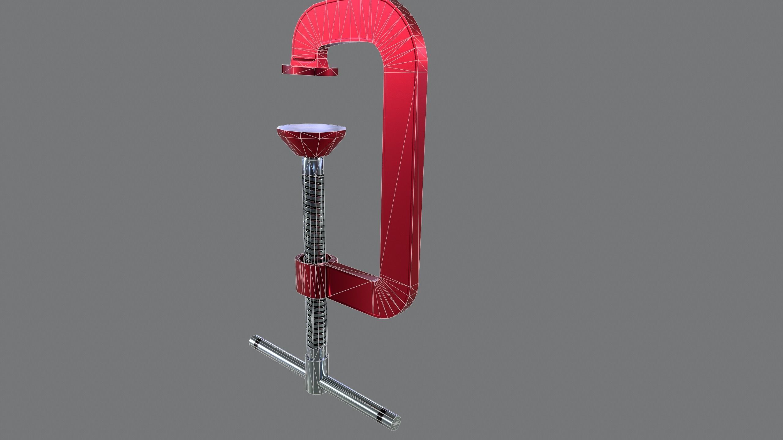 Clamp tool Low-poly 3D model_3