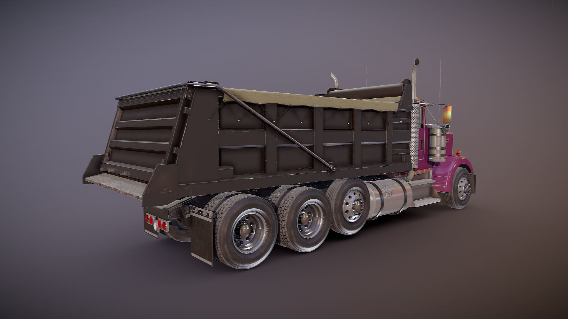 Kenworth dump truck Low-poly 3D model_18