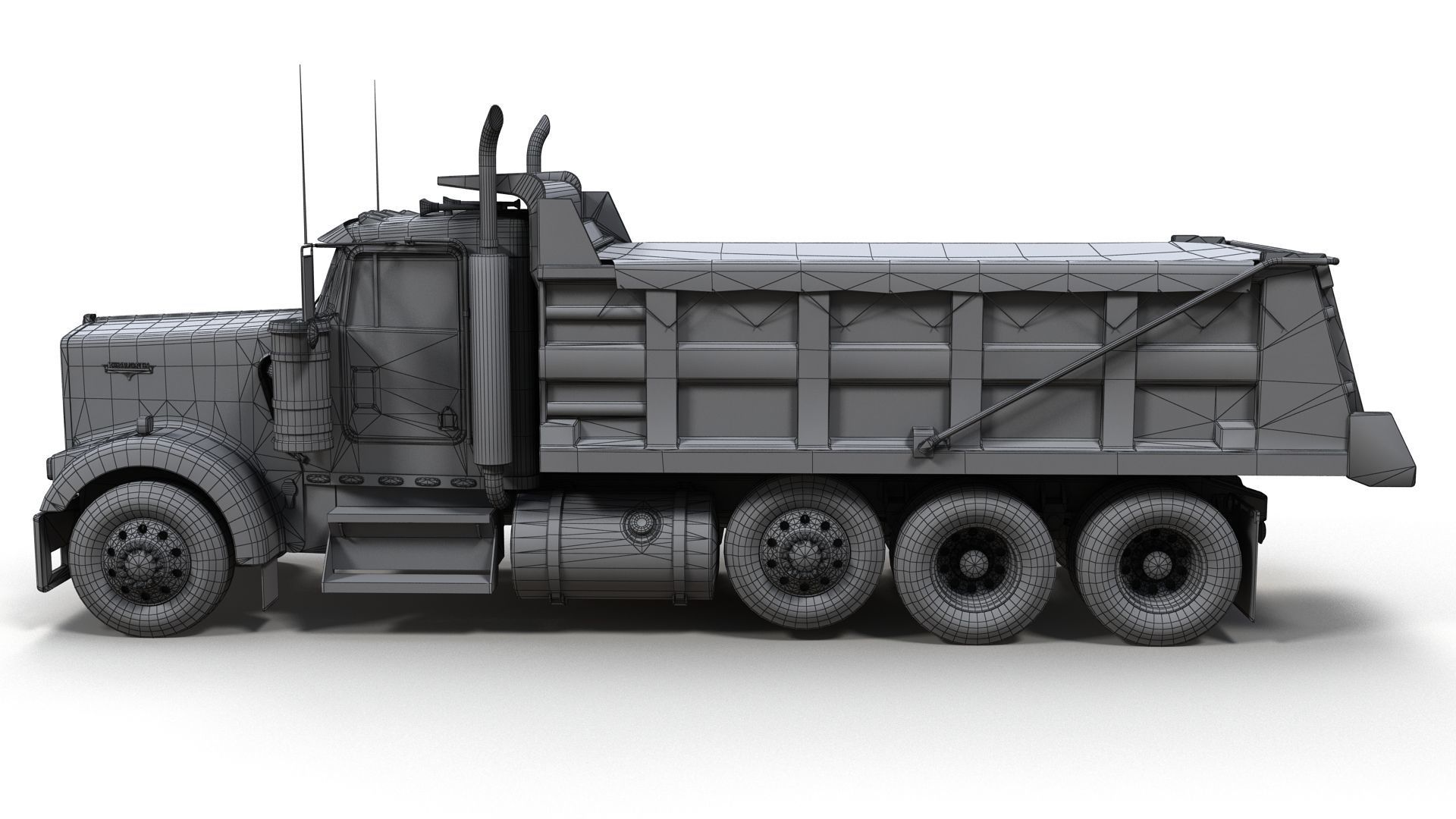 Kenworth dump truck Low-poly 3D model_12