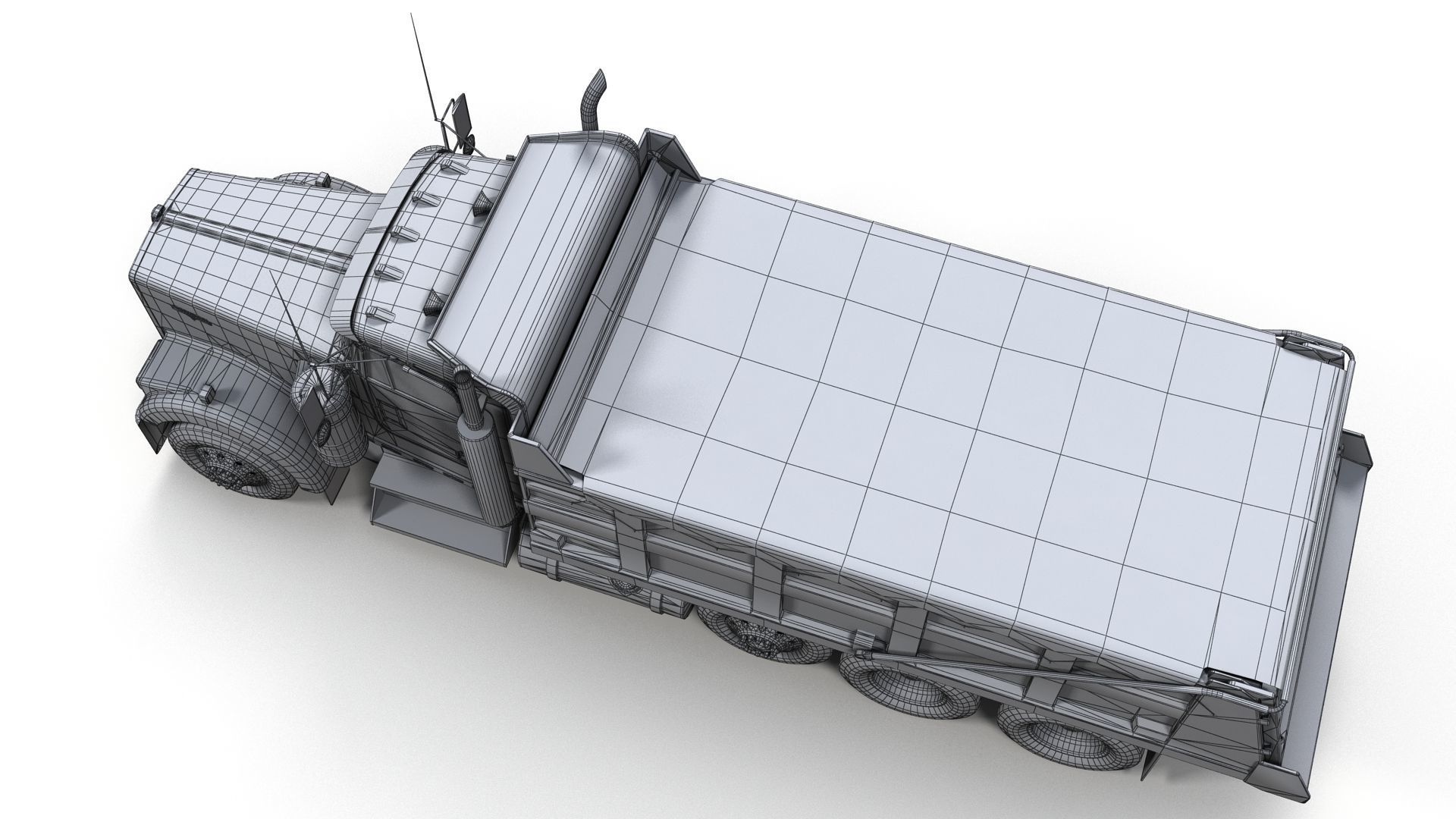 Kenworth dump truck Low-poly 3D model_11