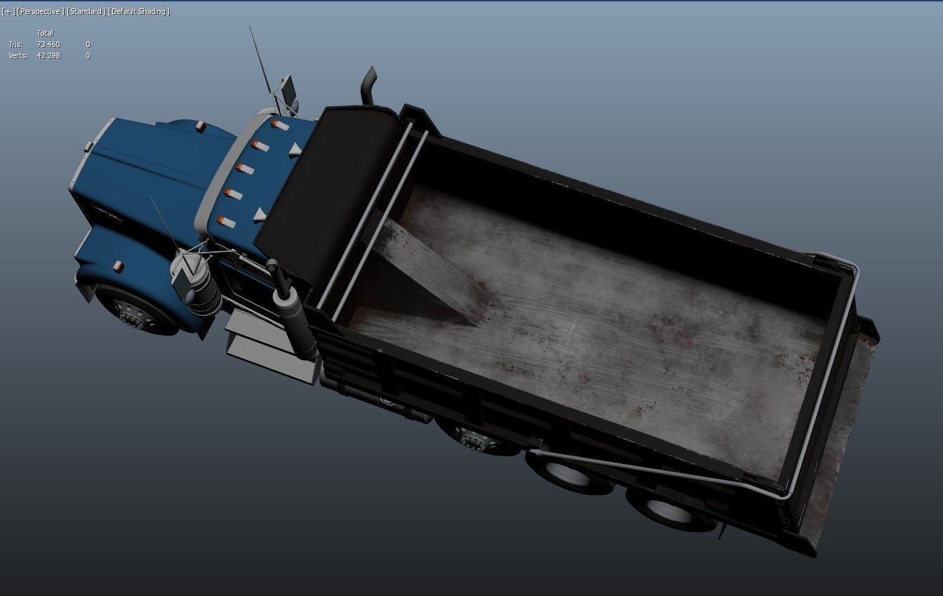 Kenworth dump truck Low-poly 3D model_40