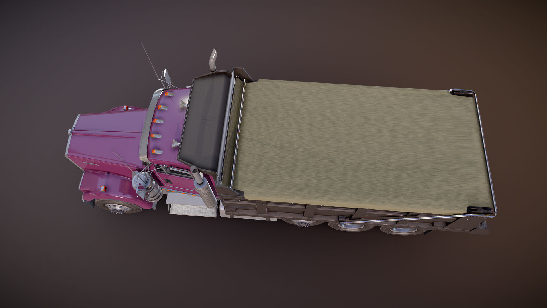 Kenworth dump truck Low-poly 3D model_22