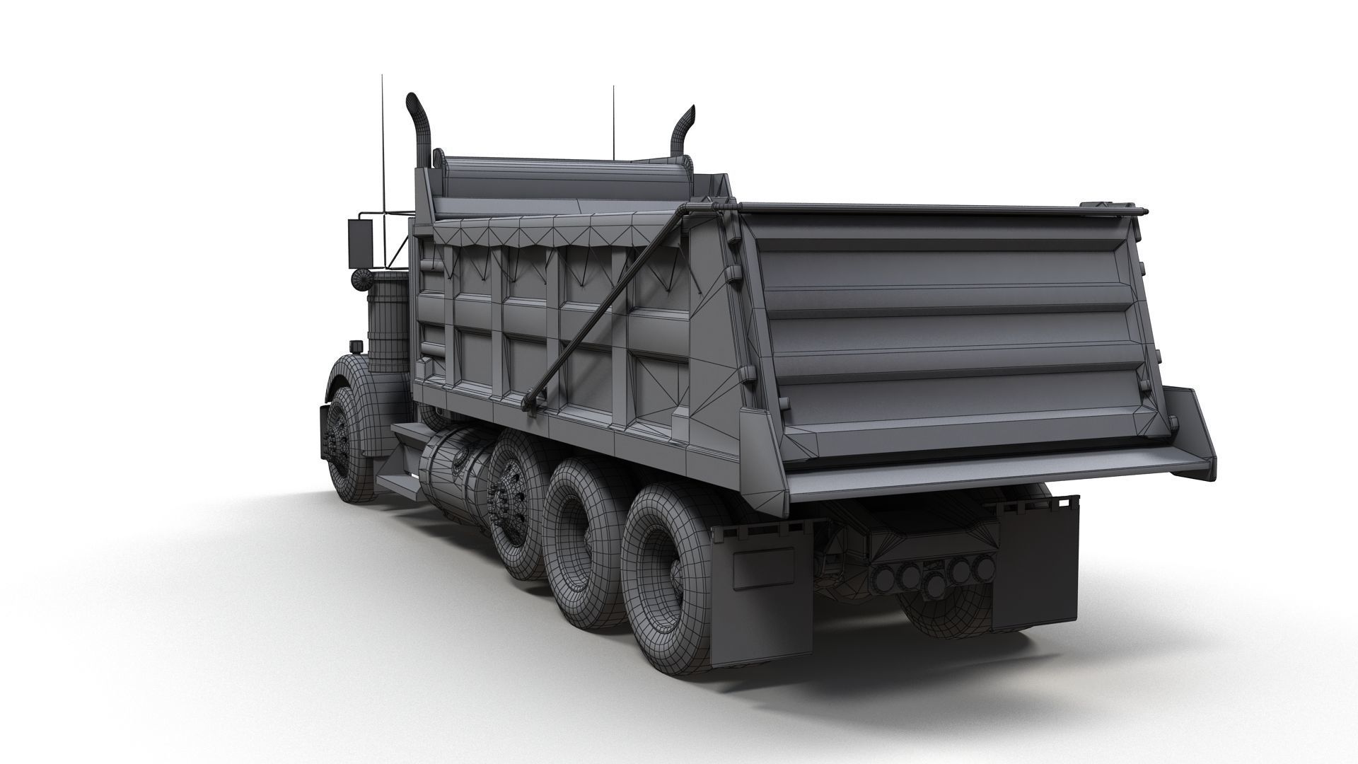 Kenworth dump truck Low-poly 3D model_14