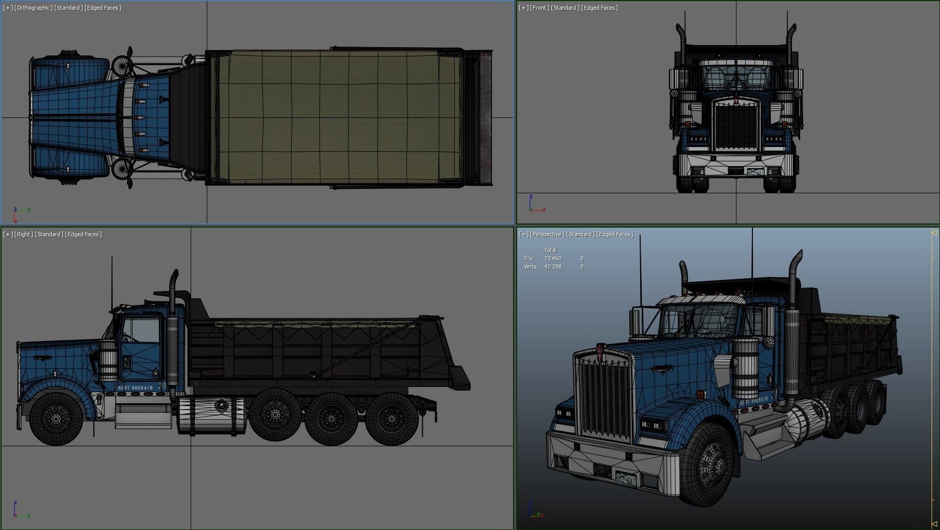 Kenworth dump truck Low-poly 3D model_41