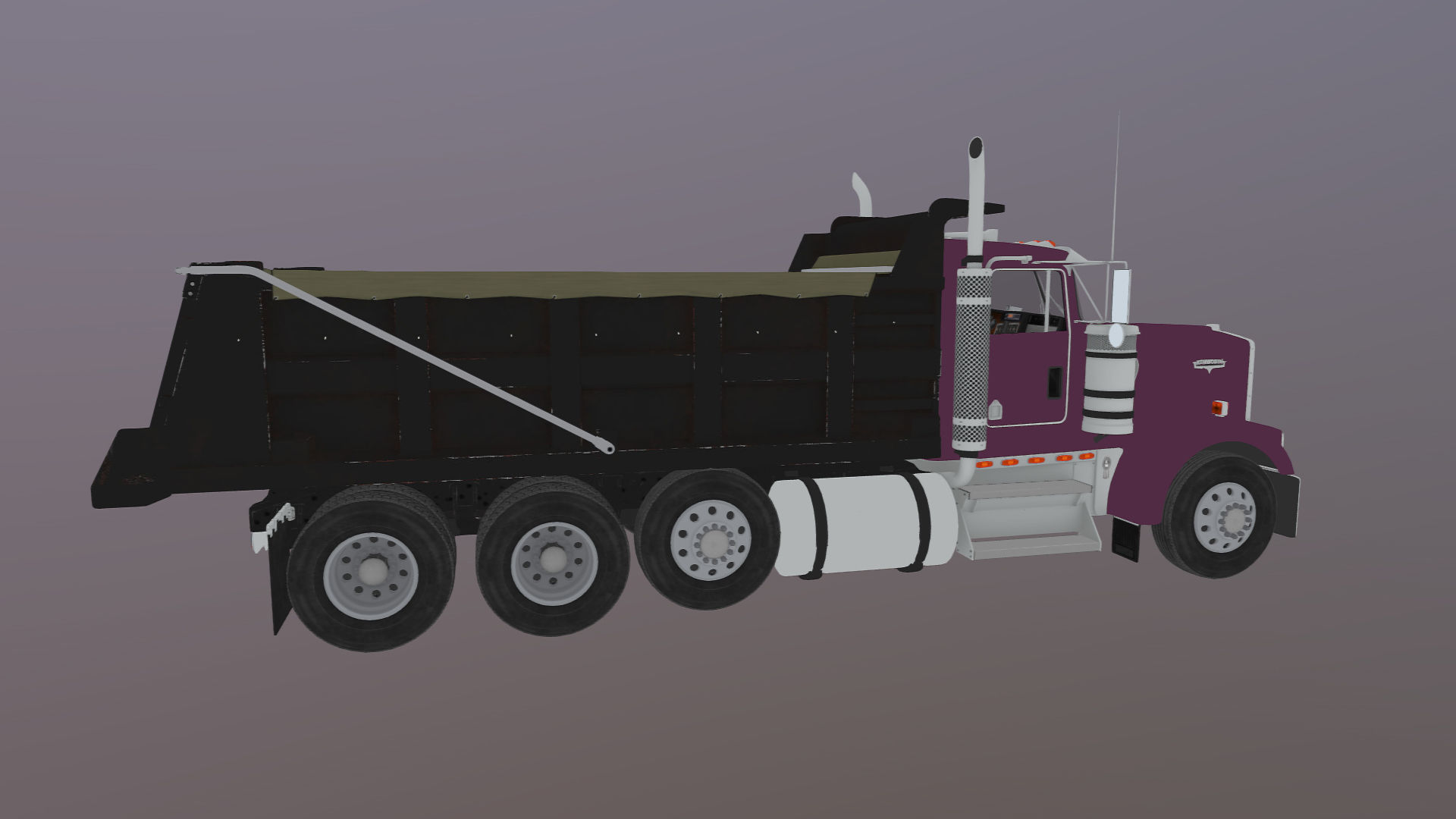 Kenworth dump truck Low-poly 3D model_34