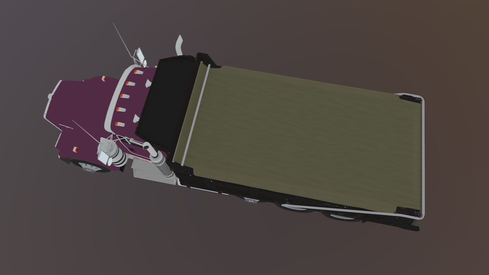 Kenworth dump truck Low-poly 3D model_35