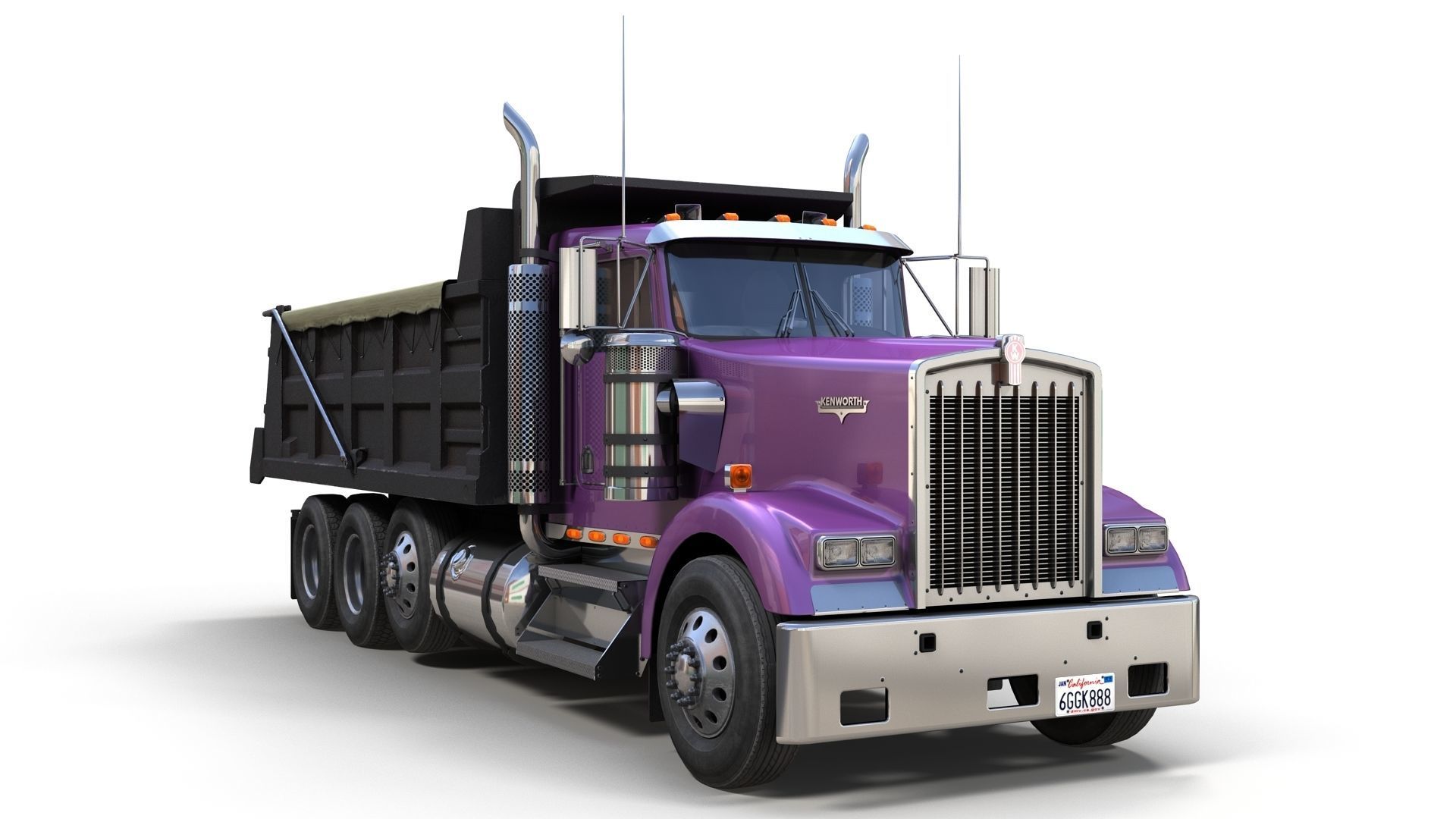 Kenworth dump truck Low-poly 3D model_5
