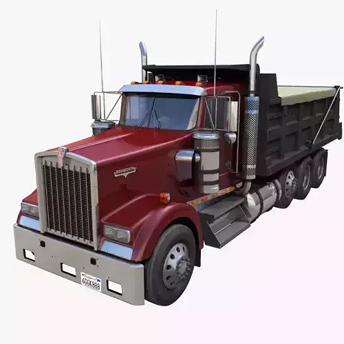 Kenworth dump truck Low-poly 3D model