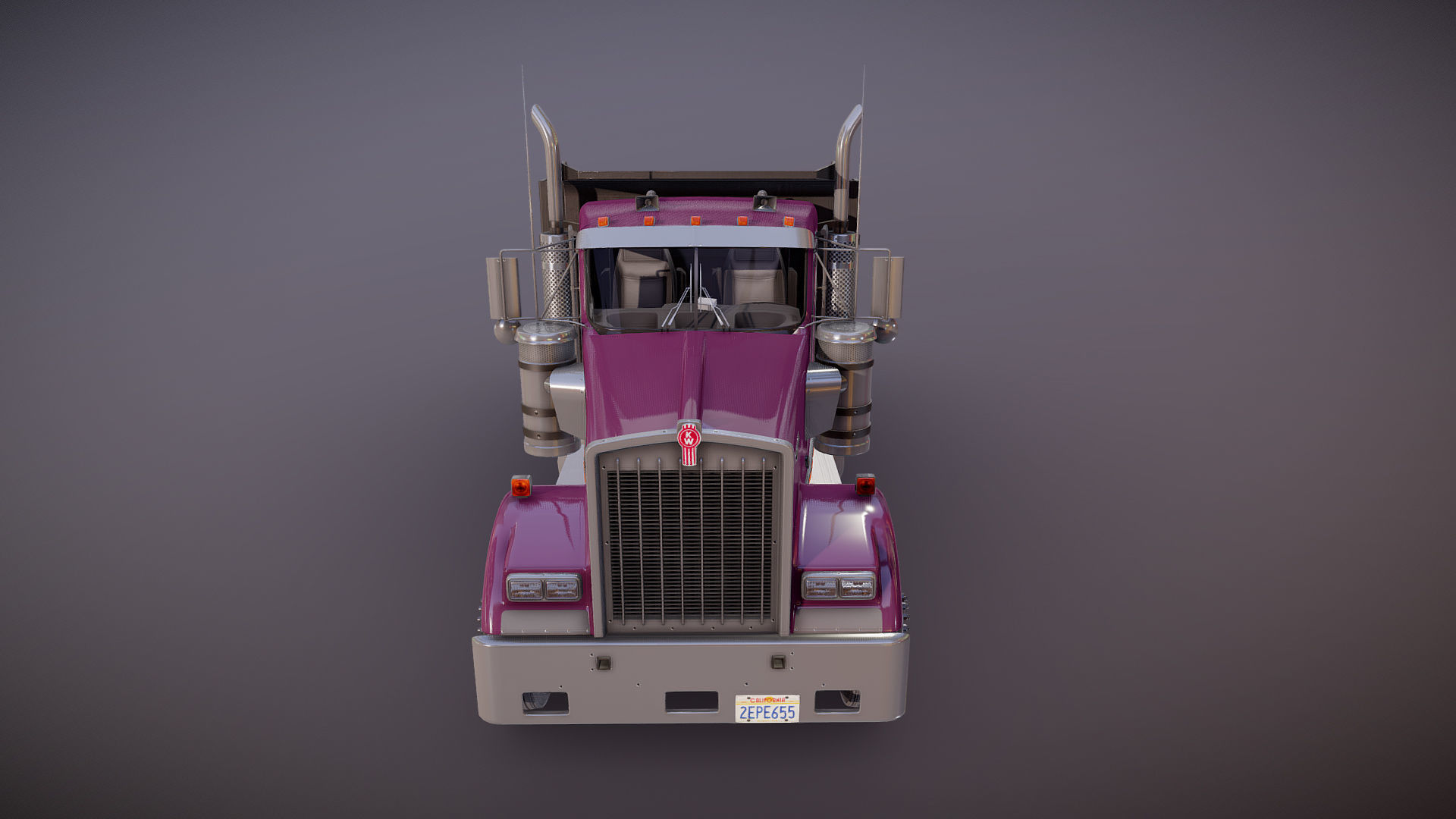 Kenworth dump truck Low-poly 3D model_24