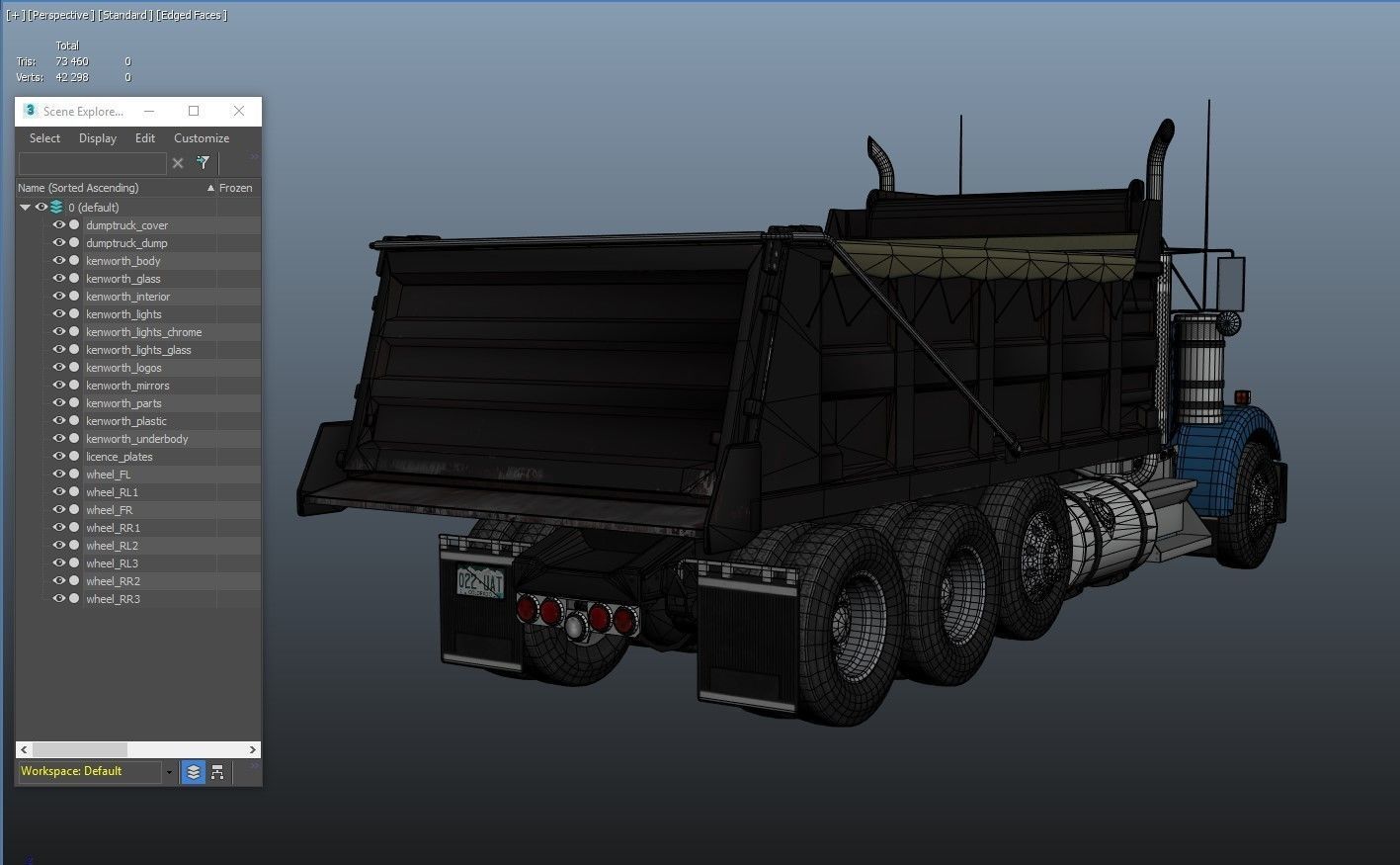 Kenworth dump truck Low-poly 3D model_37
