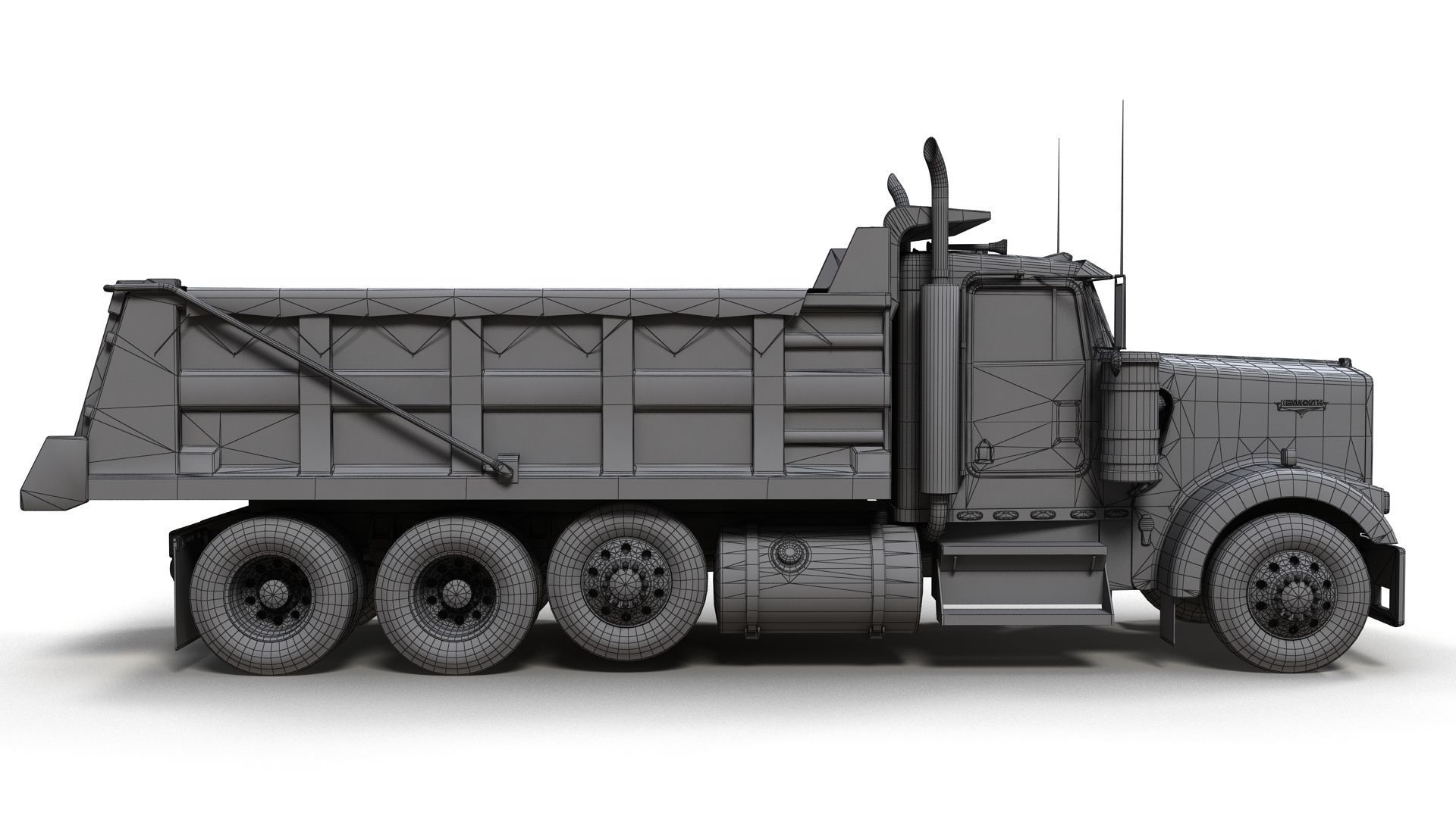 Kenworth dump truck Low-poly 3D model_15