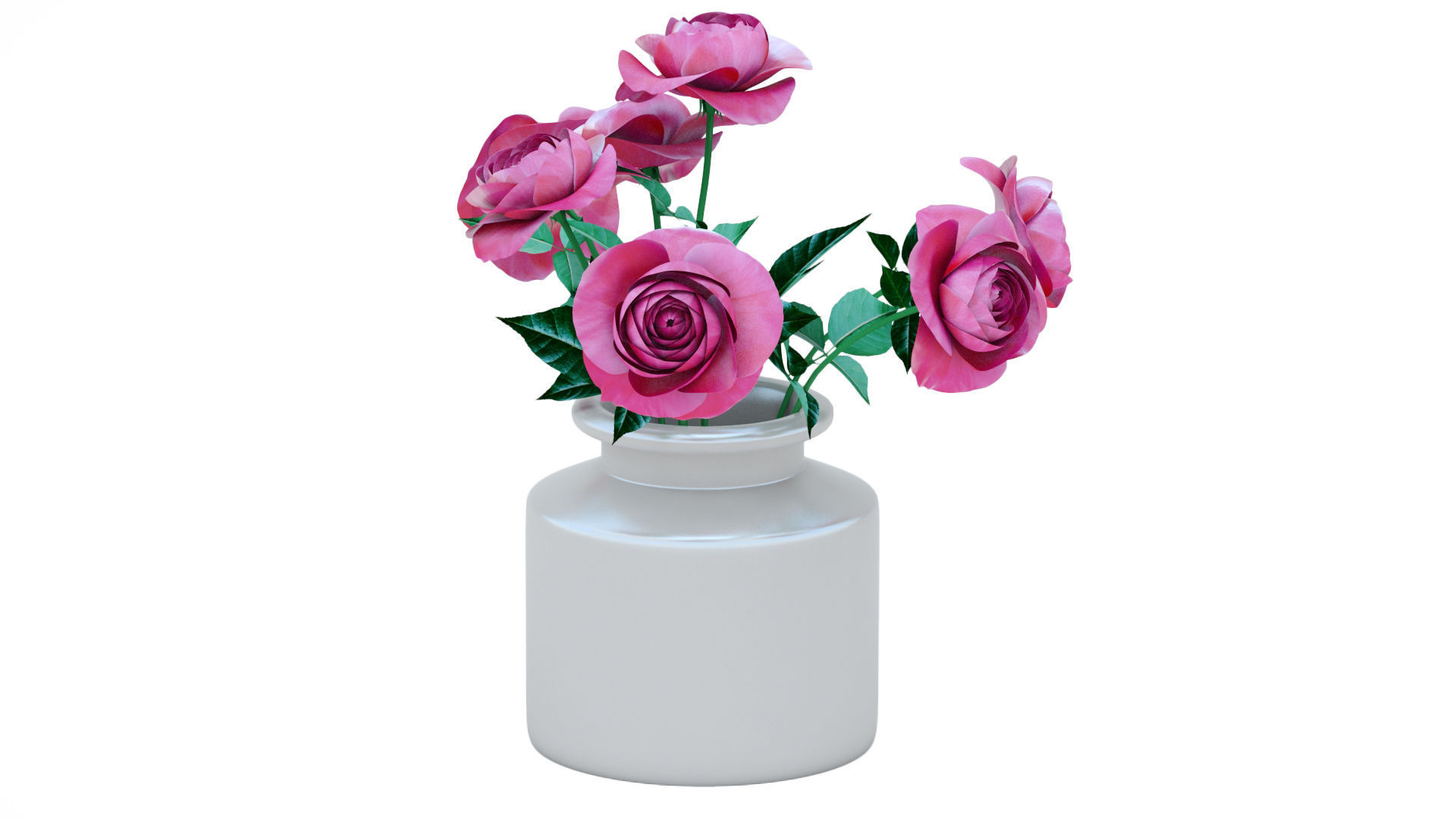 Vase with Roses 3D model_3