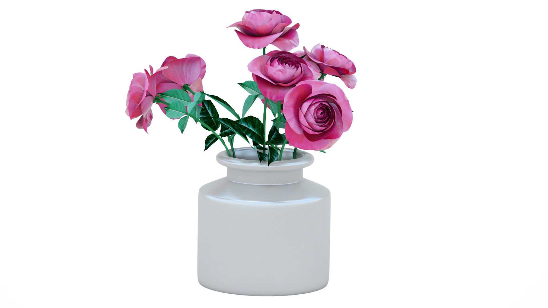Vase with Roses 3D model_1