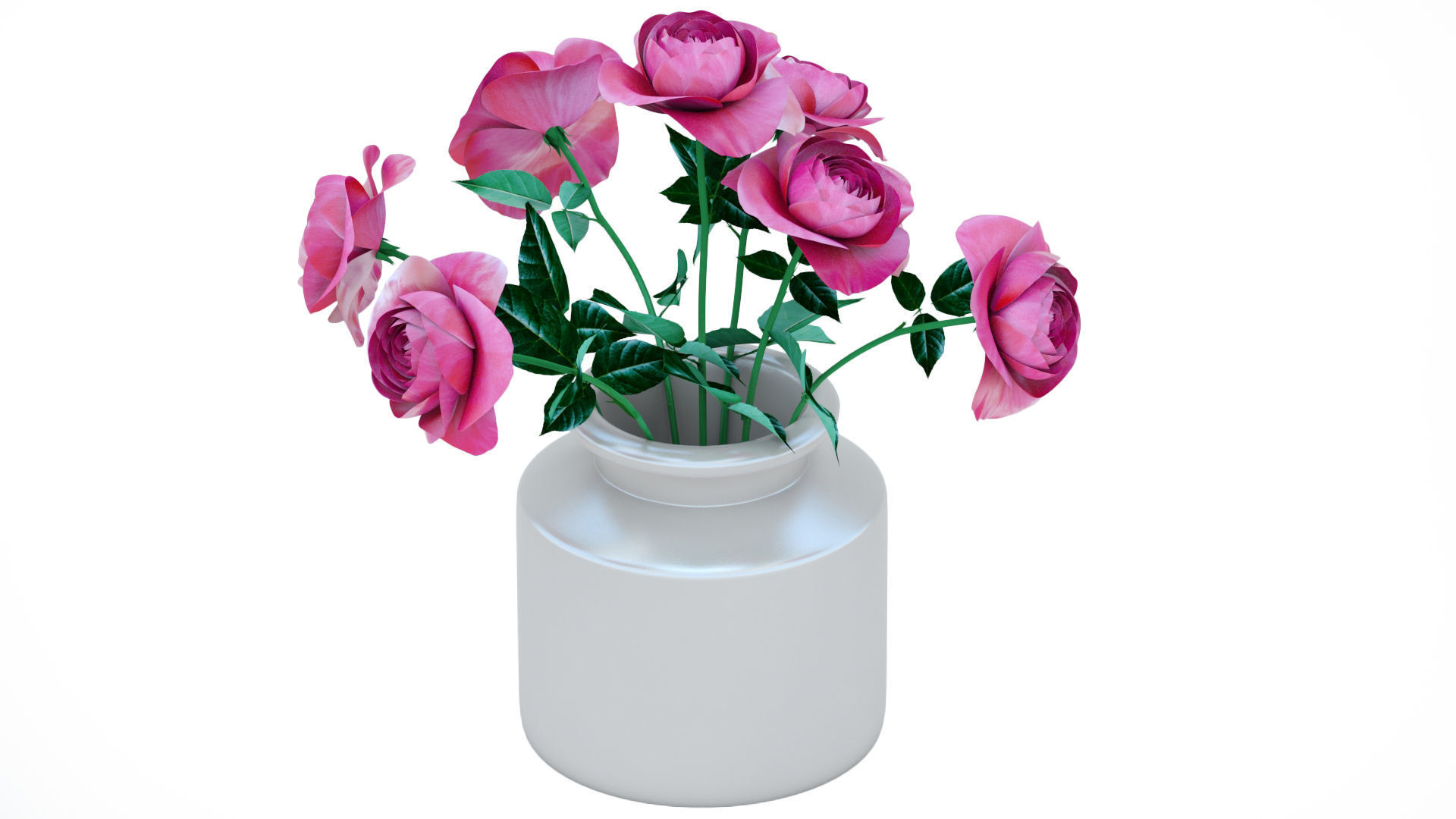 Vase with Roses 3D model_6