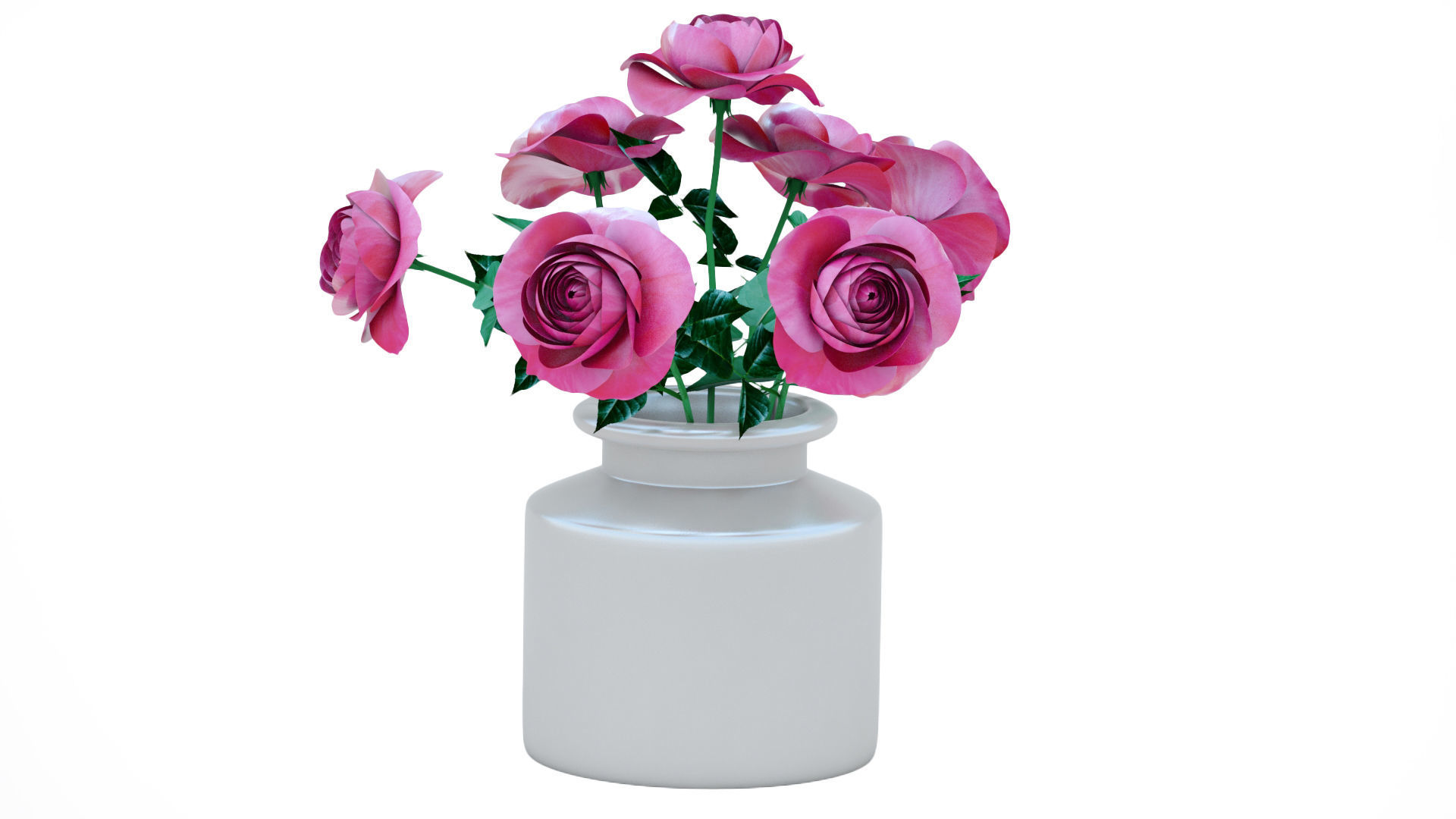 Vase with Roses 3D model_2