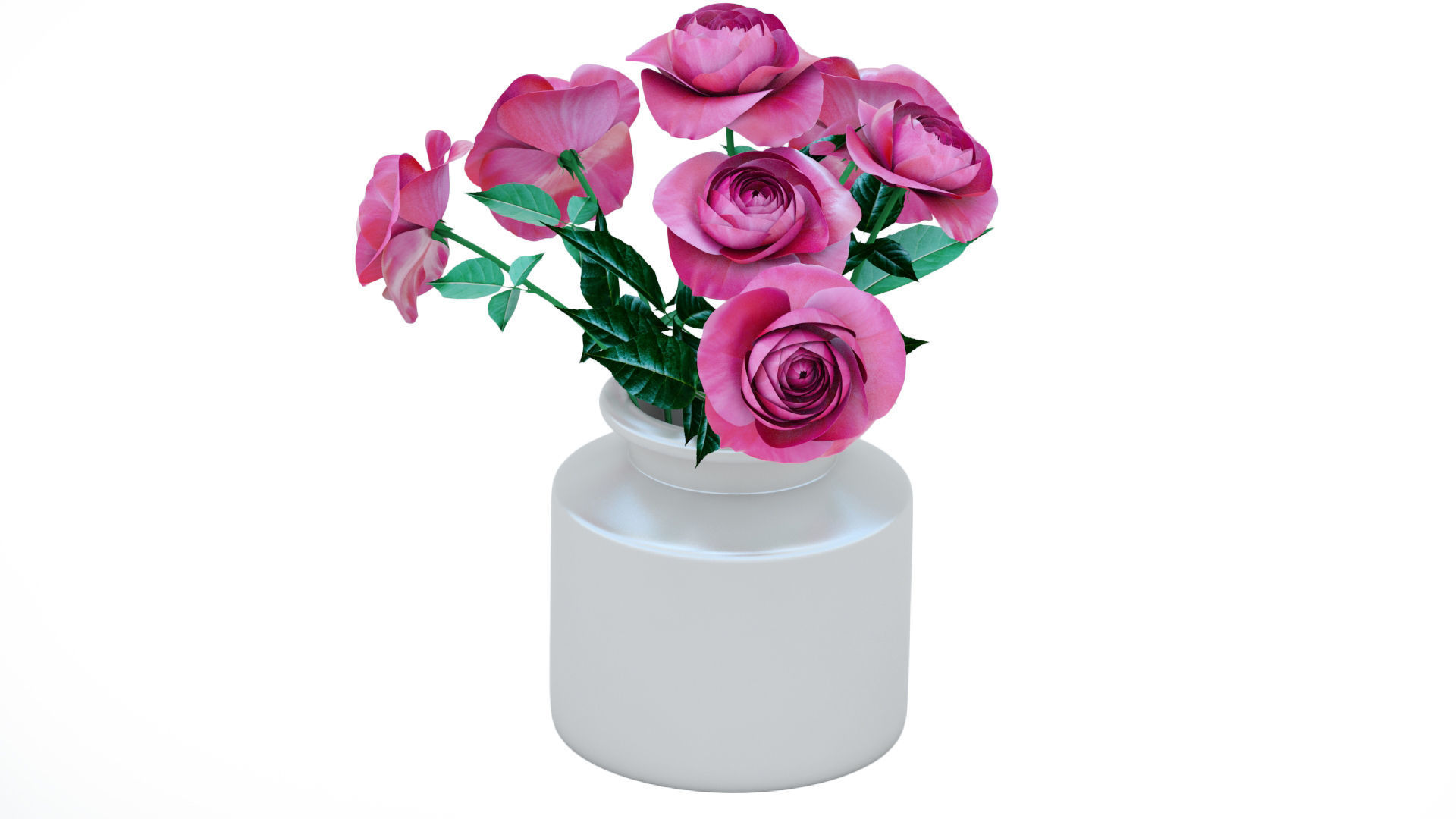 Vase with Roses 3D model_5