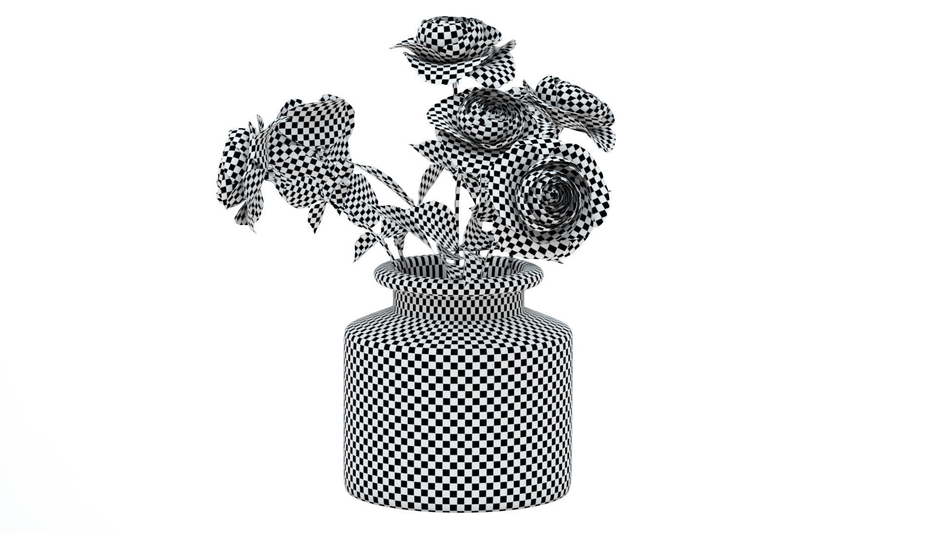 Vase with Roses 3D model_8