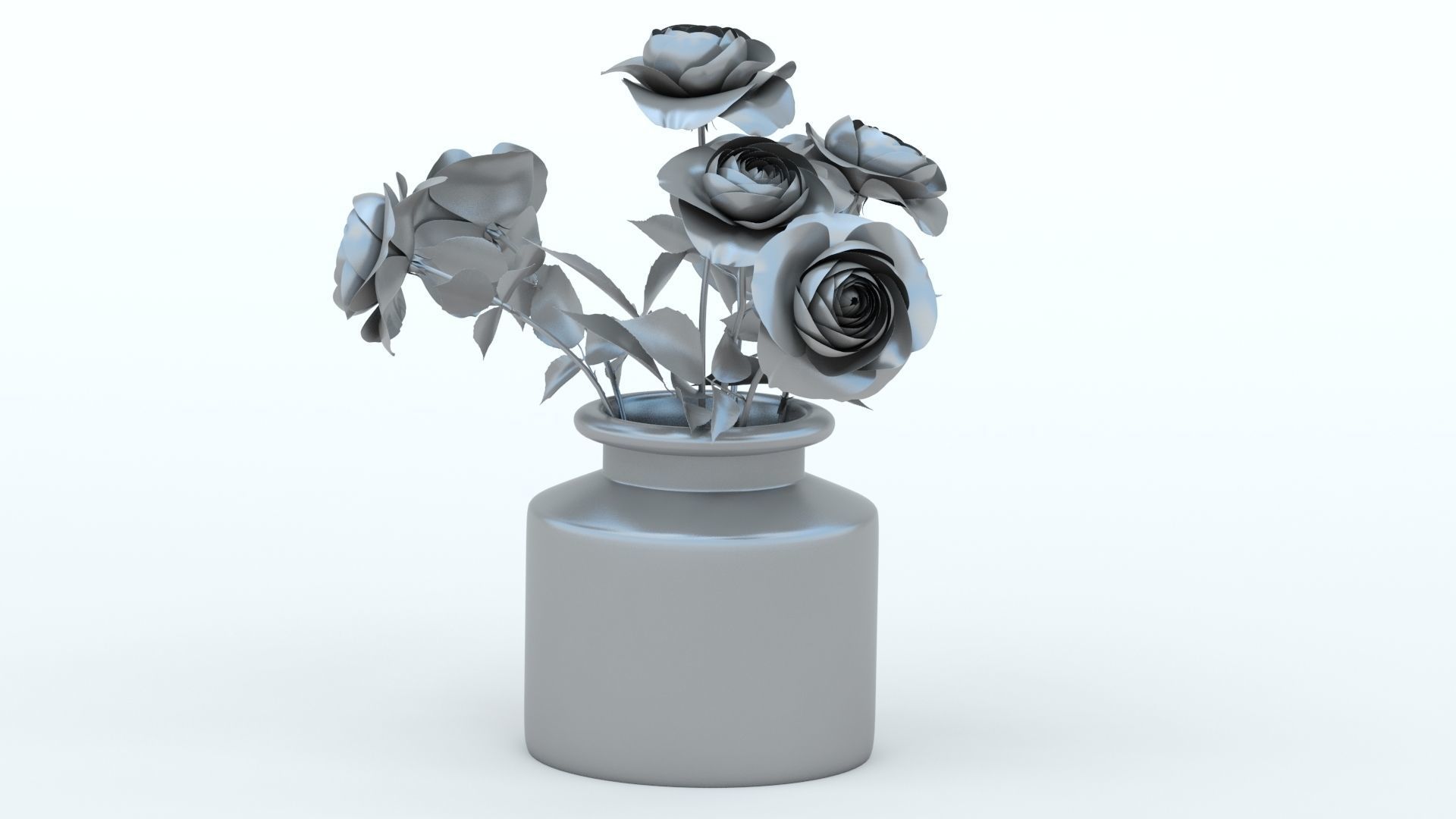 Vase with Roses 3D model_10